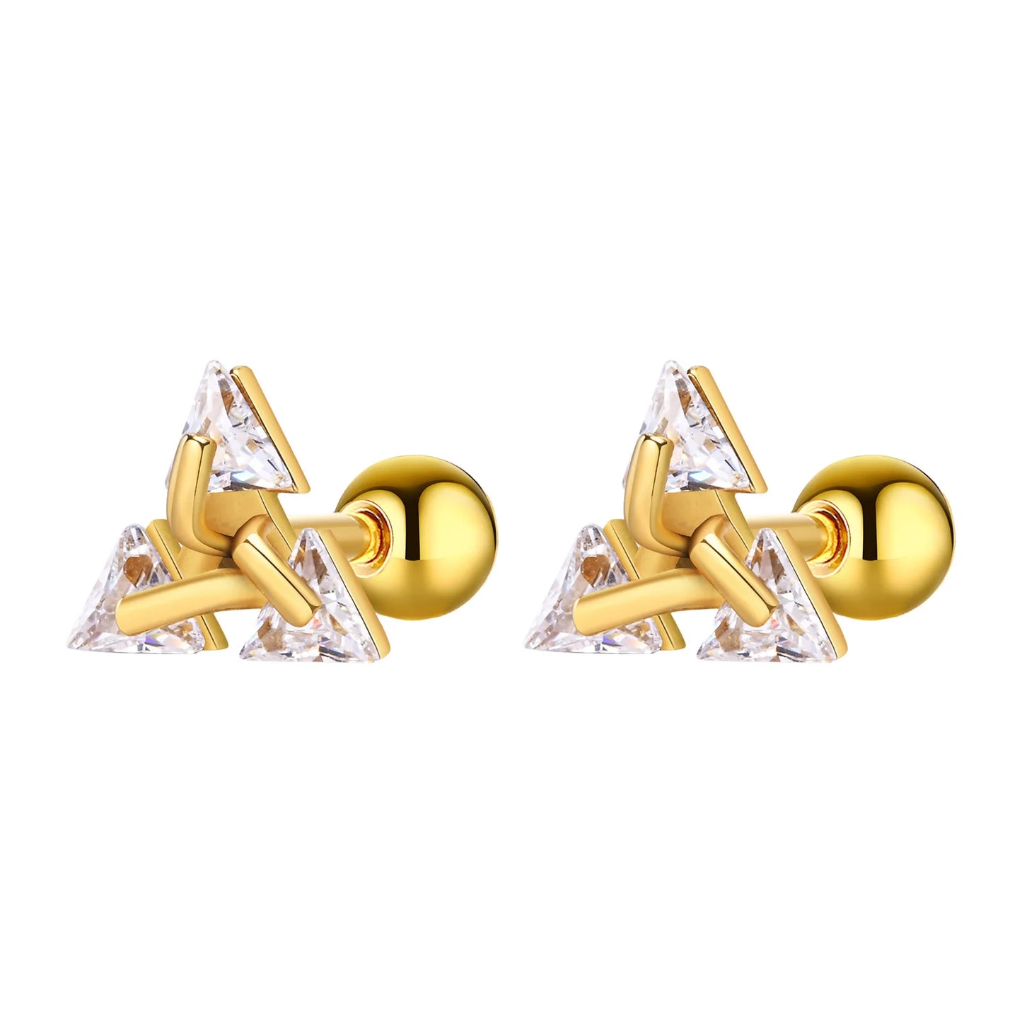 Triangle Stud Earrings for Men Women