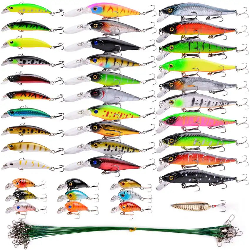 Mixed Fishing Lure Kits Crankbait Minnow Popper Lure Bass Baits wobbler Set