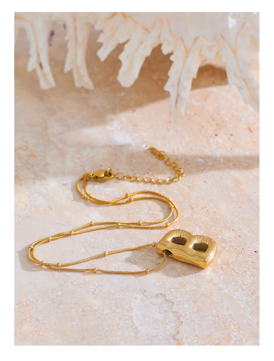 Letter Initial Name Pendant Necklace Stainless Steel