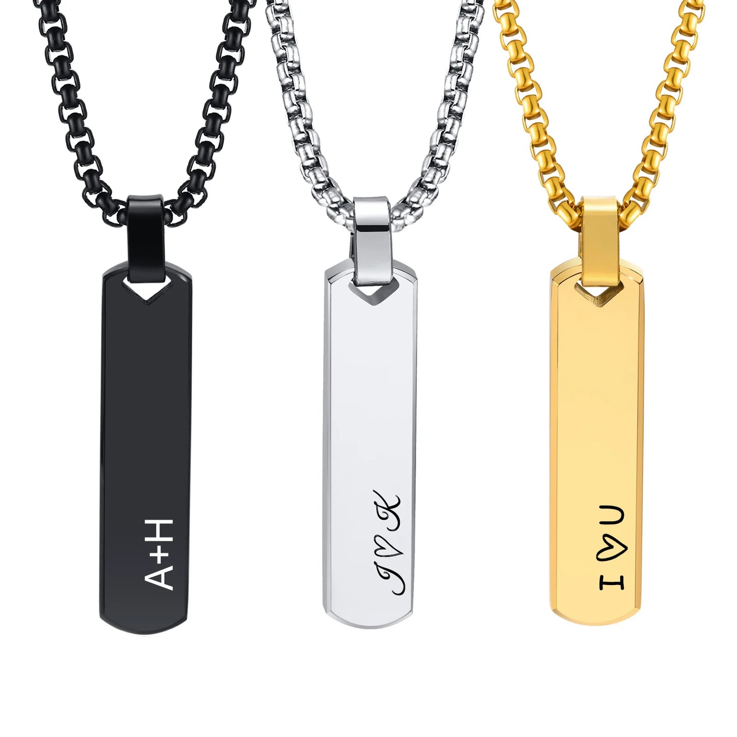 Personalized Men's Bar Necklaces