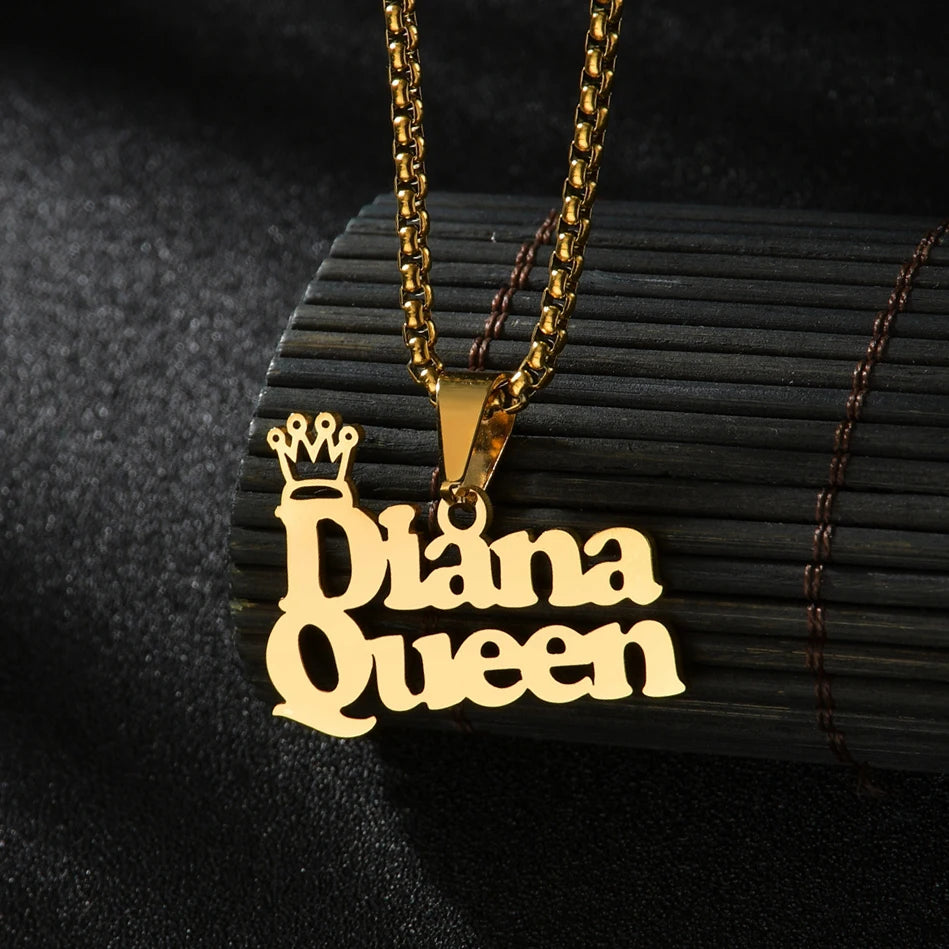 Customized Names Pendant Necklace Stainless Steel