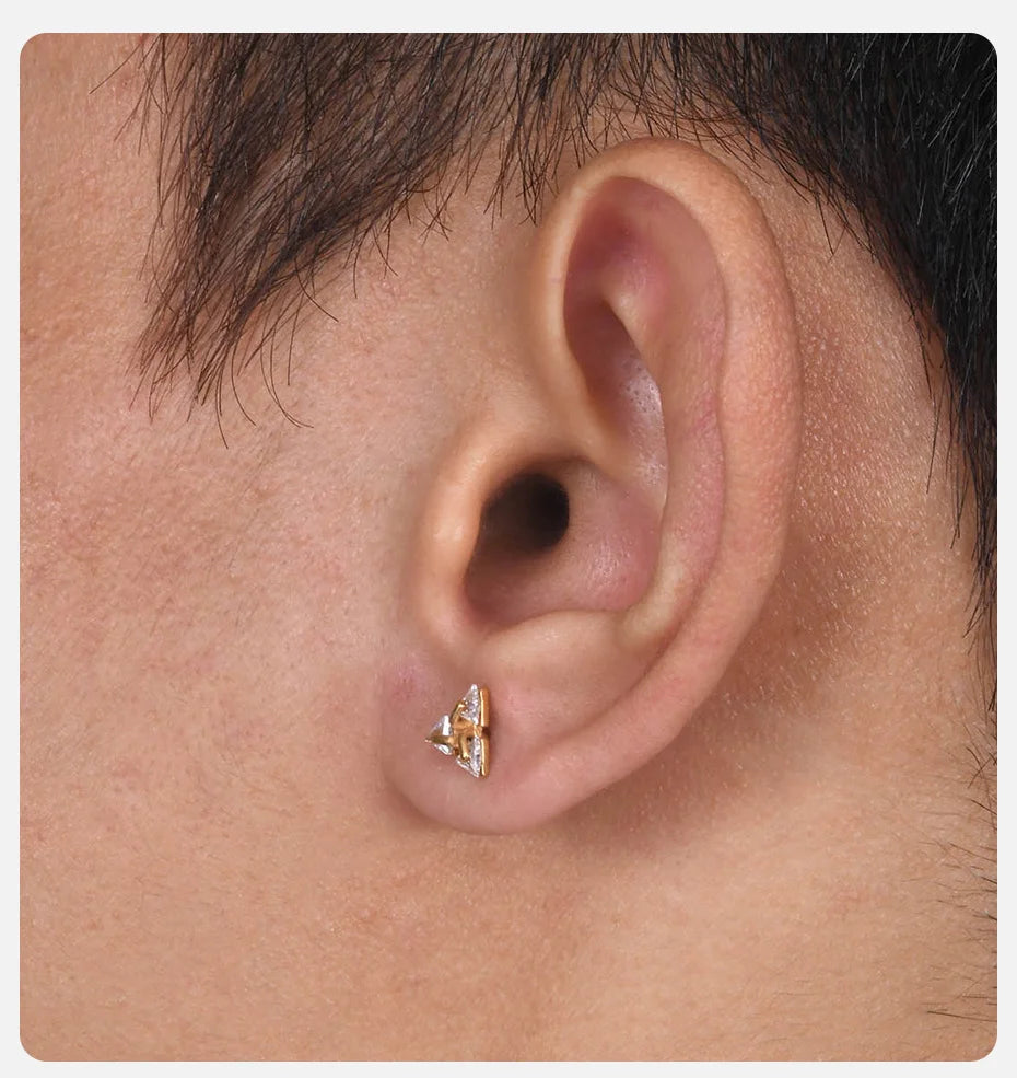 Triangle Stud Earrings for Men Women