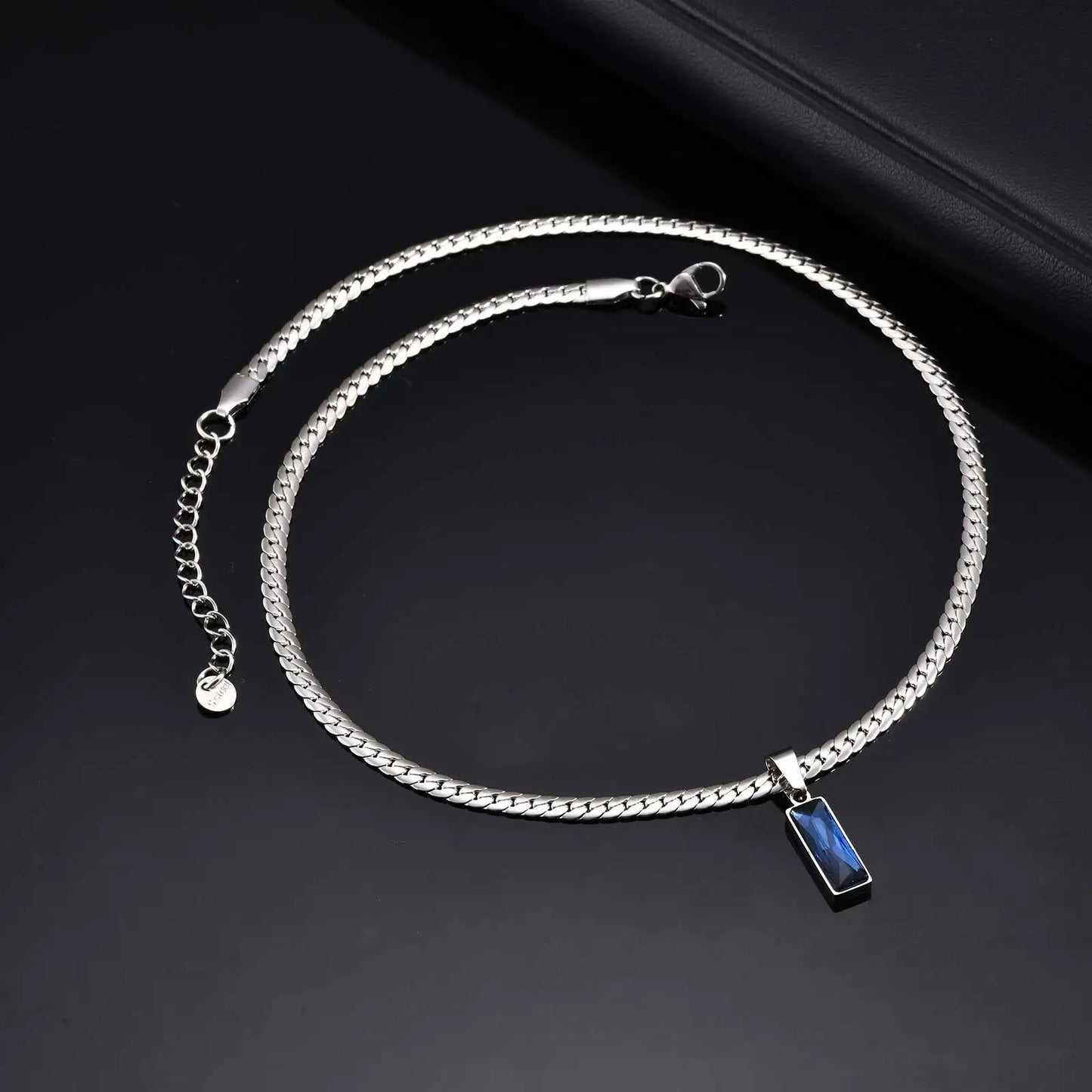 Square Stone Pendent Necklaces for Men